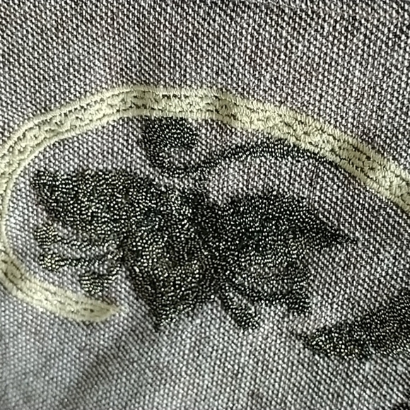 Chico's Gold/Brown Denim Jacket with Embroidery Sz Chico's 1 (Sz 8 or small) - Picture 14 of 14